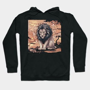 Downcast Lion Japanese Art Print Hoodie